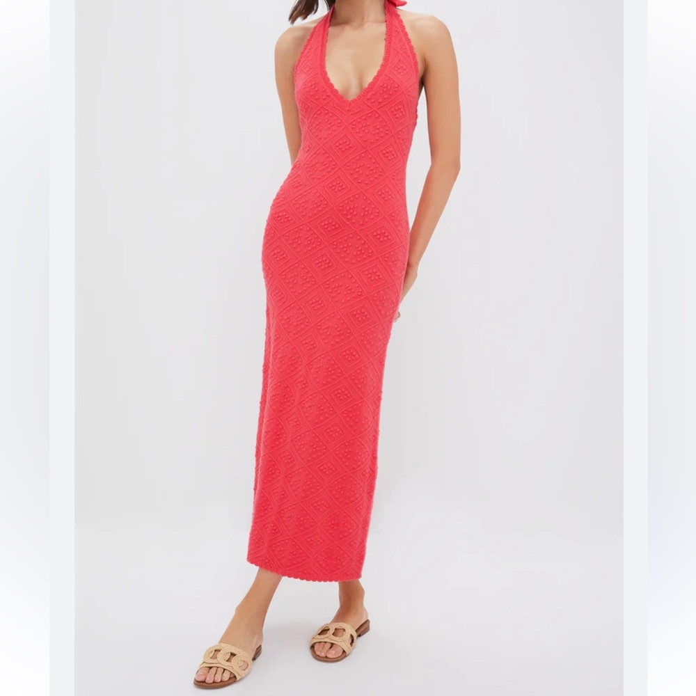 TUCKERNUCK Hyacinth House Watermelon Knit Hollis Halter Dress Size Small - Picture 1 of 9